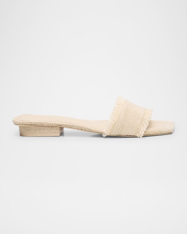 Paul Andrew Arc Leather Zip Slide Sandals | Neiman Marcus