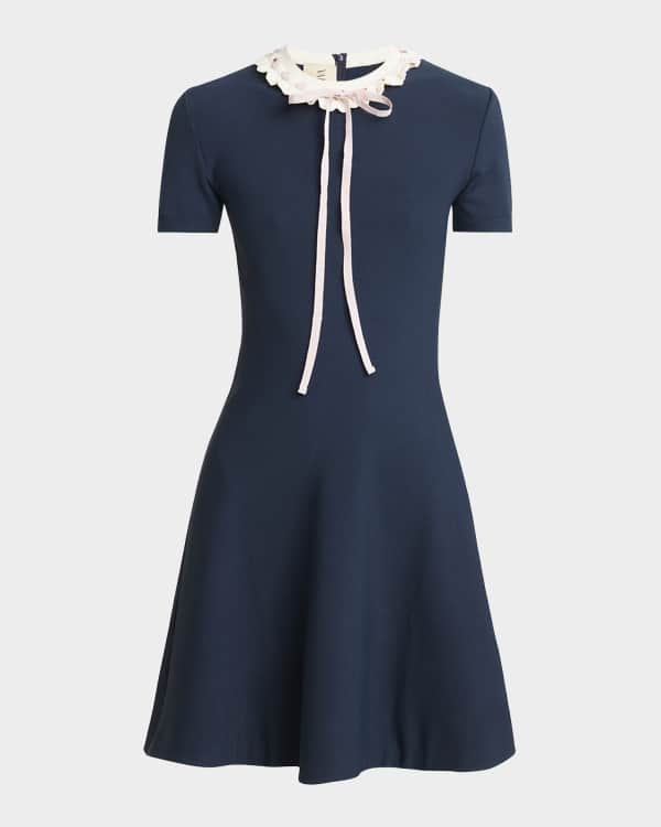 ワンピース VALENTINO FALL BACK RIBBON MINI DRESS (5B0VAC061CF 0NO) VALENTINO GARAVANI Open-back bow-embellished ruched virgin