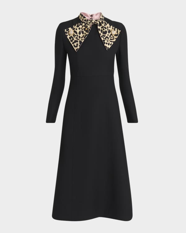 Valentino Garavani Cady Couture Midi Dress with Cape Back