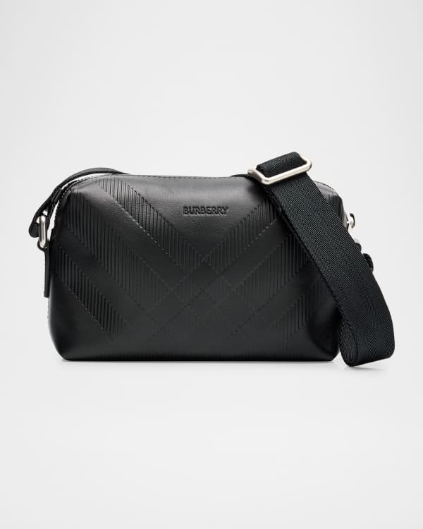 Burberry Men's Check Jacquard Crossbody Bag | Neiman Marcus