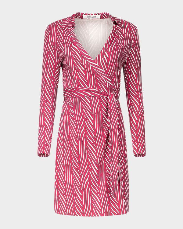 Diane von Furstenberg Julian Chain-Print Mini Wrap Dress