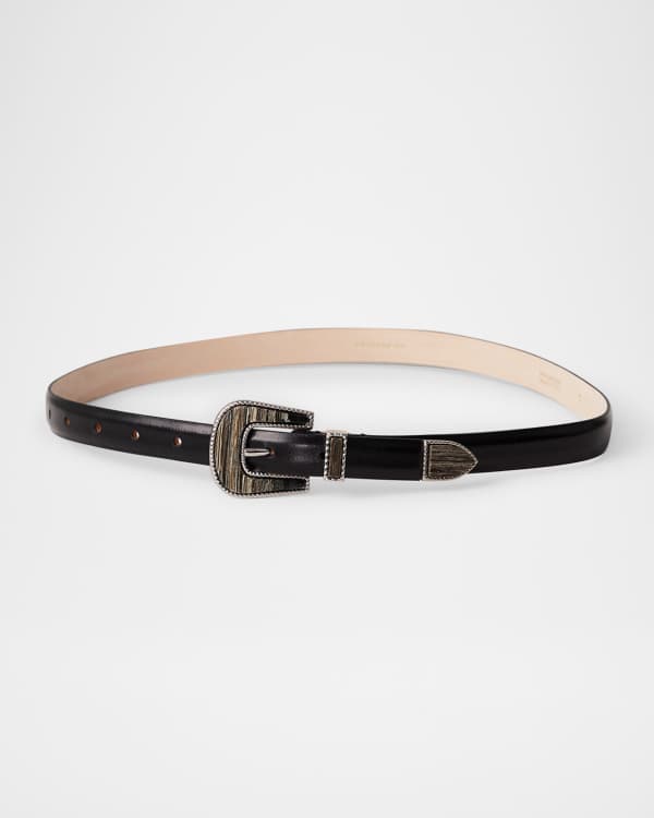 Dehanche Hollyhock Mix Metal Leather Belt | Neiman Marcus