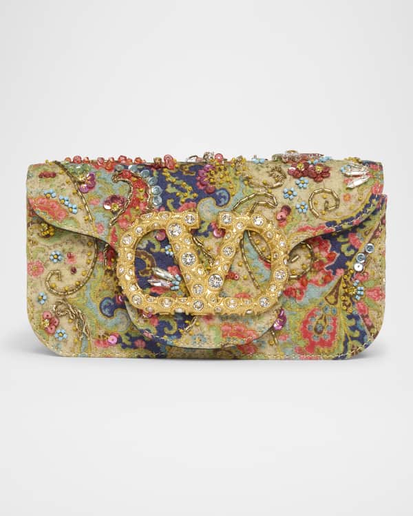 Valentino Garavani Loco Embroidered Small Shoulder Bag with