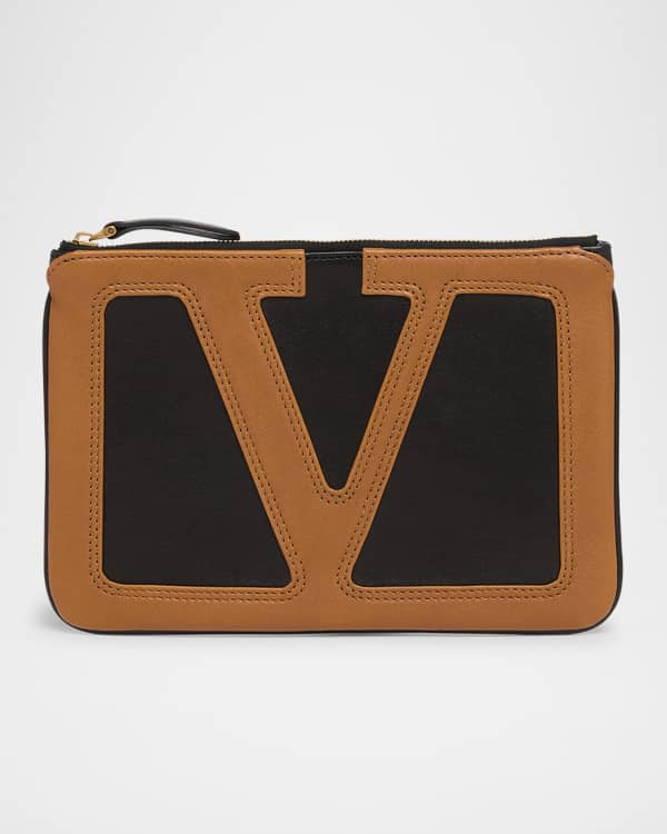 Saint Laurent YSL Monogram Ziptop Flap Card Case in Grained