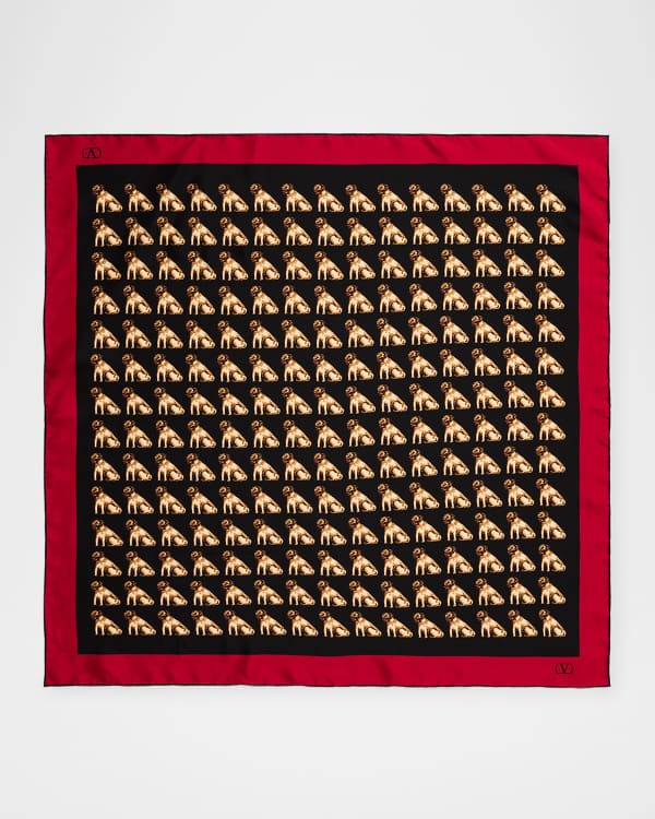 Max Mara Floral-Print Square Silk Scarf | Neiman Marcus