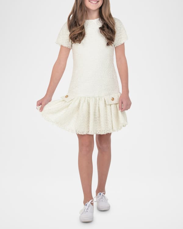 Bardot Junior Girl's Pleated Knitted Mini Dress, Size 4-14