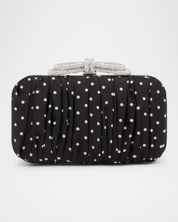 MACH & MACH Bow Strass Satin Clutch Bag | Neiman Marcus