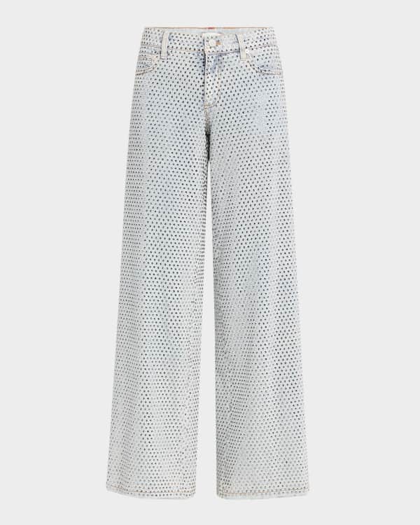 Alice + Olivia Weezy Leopard Full Length Jeans | Neiman Marcus