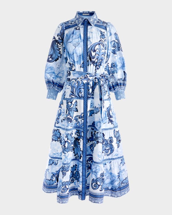 Alice + Olivia Tanika Button-Front Maxi Shirtdress | Neiman