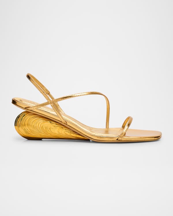 Tory Burch Jessa Leather Bit Chain Wedge Sandals | Neiman Marcus