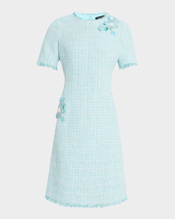 パーティードレス FABIANA FILIPPI Mini dress in tweed-effect yarn Tweed-effect mini dress, white and citrine for Women