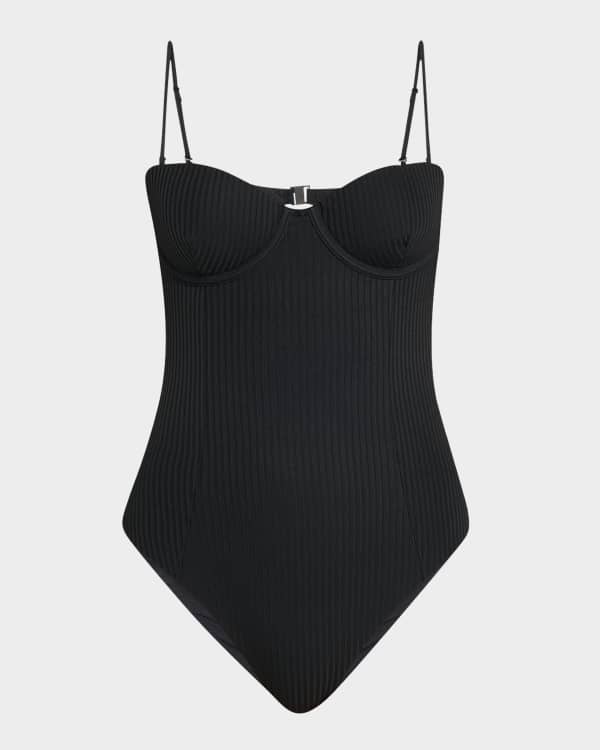ワンピース HUECLOSET Dot Ribbon Square Neck One Piece HERMOZA Lupe Square-Neck One-Piece Swimsuit | Neiman Marcus