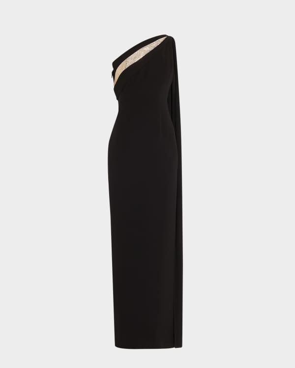 Roland Mouret Two-Tone Strapless Crepe Column Gown | Neiman