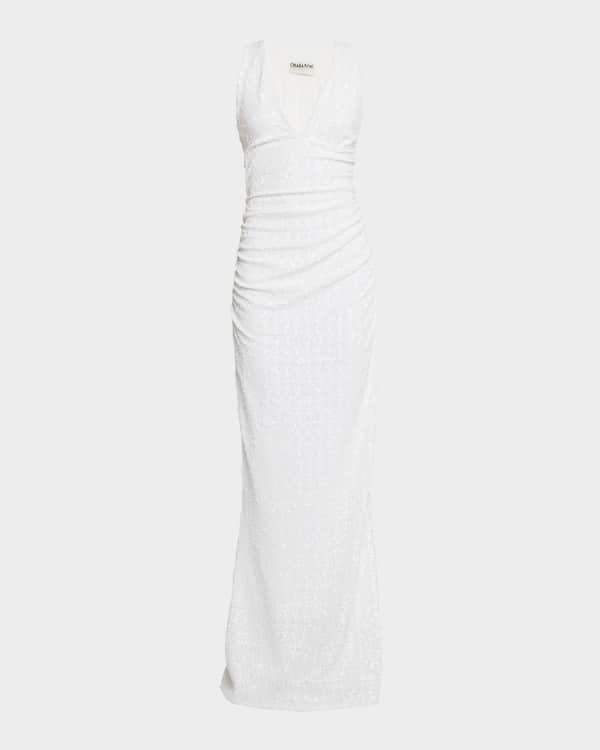 Zac Posen Crystal-Embellished Tuxedo Midi Dress | Neiman Marcus