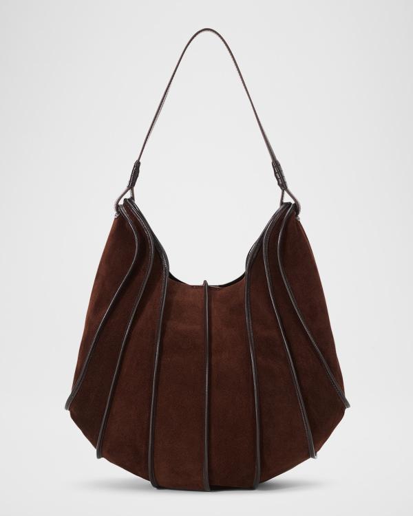 Gyoiamea Italy Genuine Leather Suede Hobo Bag - Large, Multicolor, Handmade Women's Shoulder Bag