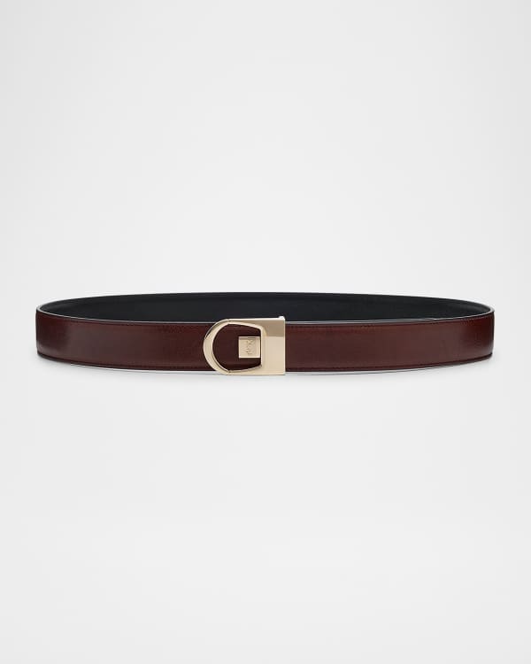 Saint Laurent Cassandre YSL Thin Leather Belt | Neiman Marcus