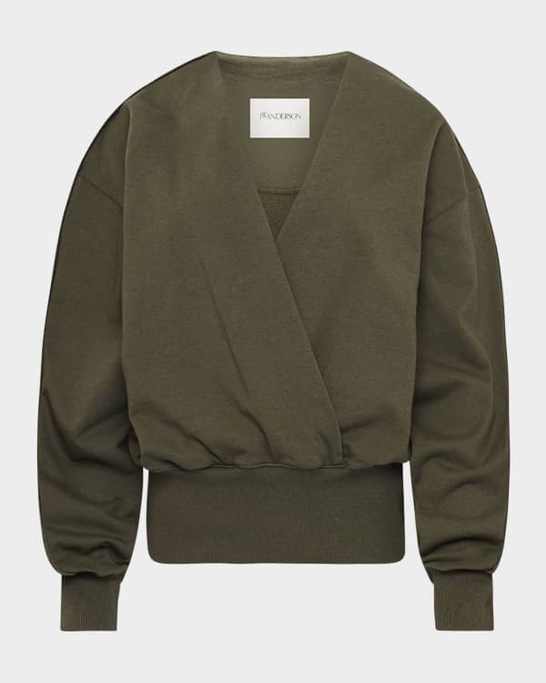 Loewe Textured Peplum Polo Sweater | Neiman Marcus Loewe Textured Peplum Polo Sweater | Neiman Marcus