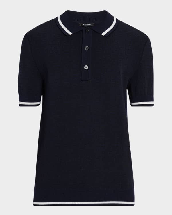 Men's Tonal Monogram Knit Polo Shirt