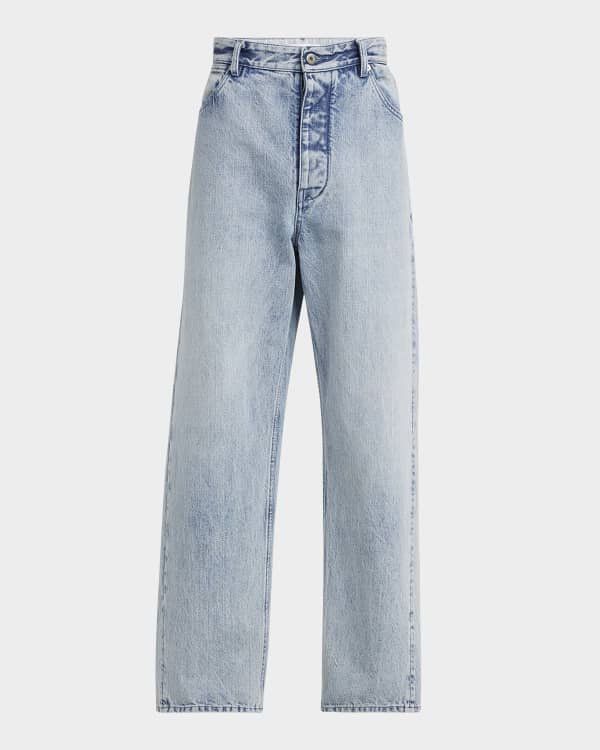 Marni x No Vacancy Inn Men's Wide-Leg Patch Jeans | Neiman