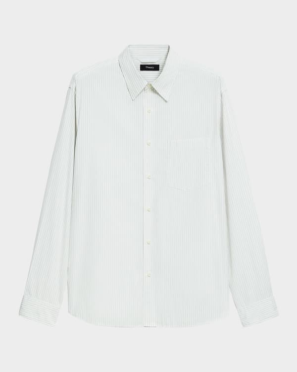 theory2025 シャツ Striped Straight Shirt B Theory Men's Striped Long-Sleeve T-Shirt | Neiman Marcus
