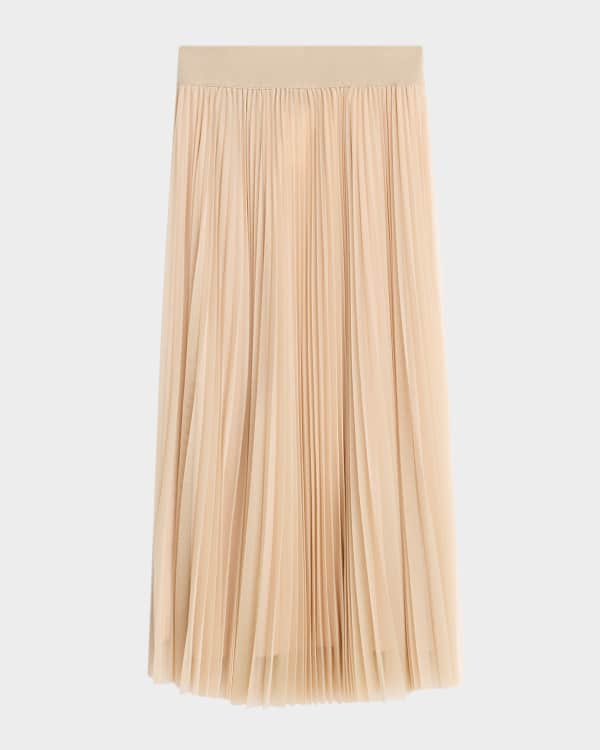 Tory Burch Ruched A-Line Jersey & Chiffon Midi Skirt
