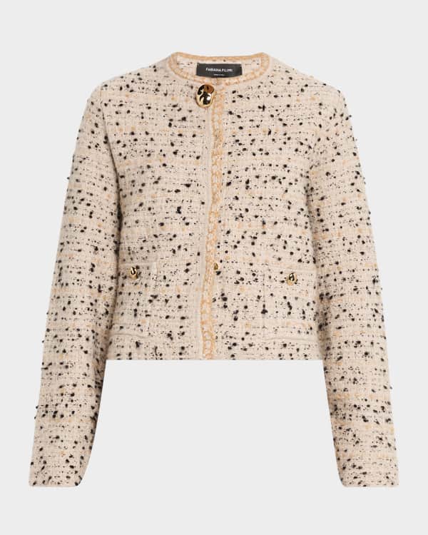 【Alessandra Rich】 Croppedチェックツイードジャケット ALESSANDRA RICH Cropped sequin-embellished tweed jacket