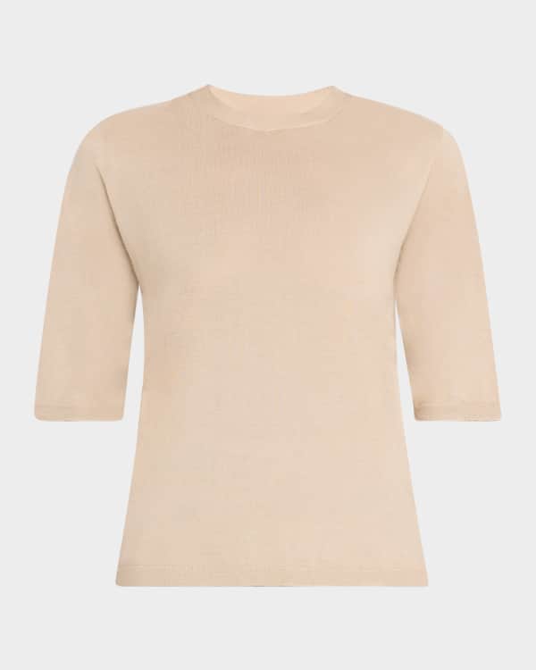 Short-Sleeve Cashmere Sweater
