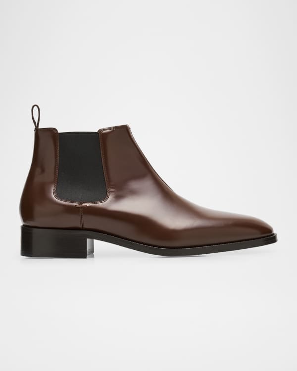 Prada Men's Jokoto Leather Zip Ankle Boots | Neiman Marcus