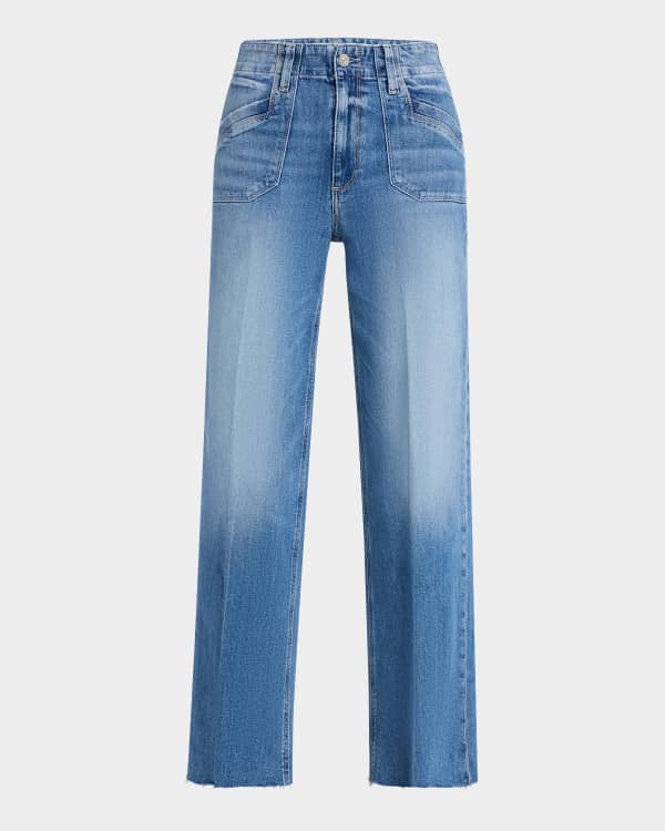 Ganni Wide-Leg Jacquard Denim Pants | Neiman Marcus