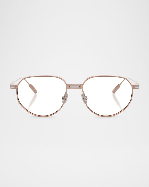 Miu Miu Logo Steel & Plastic Butterfly Optical Glasses | Neiman Marcus