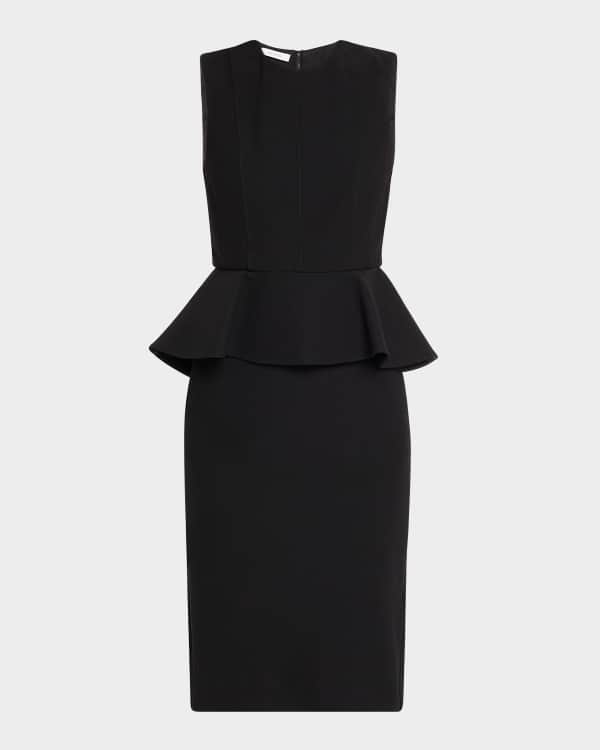 Max Mara Peonie Pleated Puff Sleeve Midi Dress | Neiman Marcus