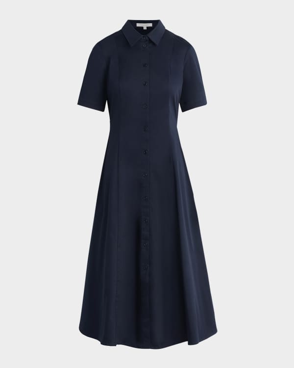 Damson Madder Goldie Denim Leopard Swing Dress | Neiman Marcus