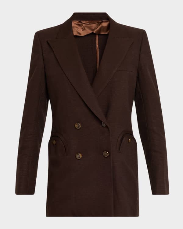 McQueen Peak Shlouder Blazer Jacket with Floral Crystal