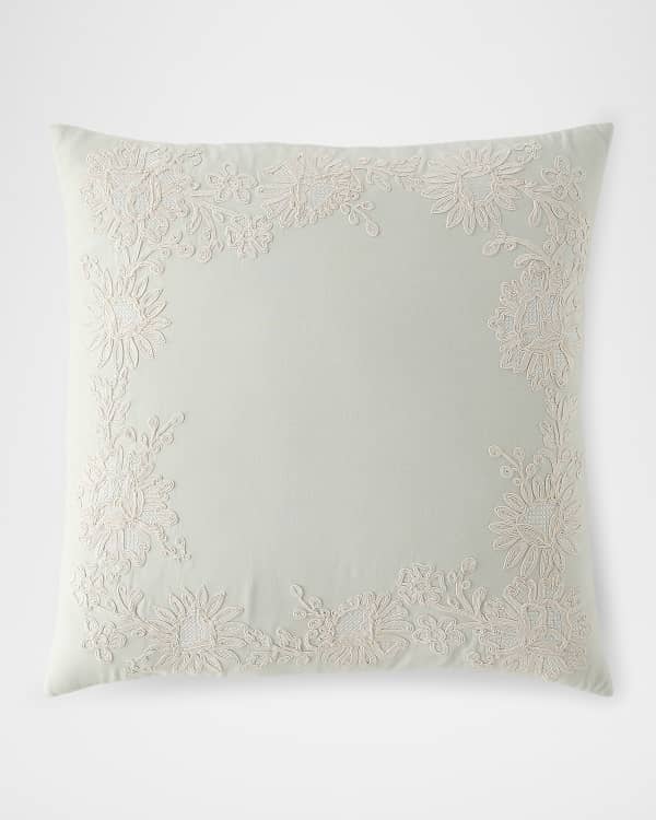 Taie D'oreiller Frette New York Uptown Border Euro Sham - Ivoire/Beige - Neuf Avec étiquettes