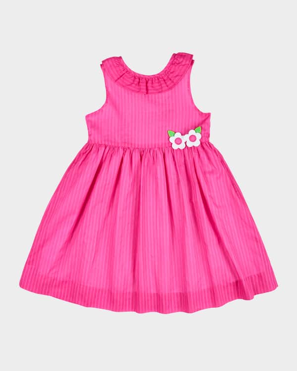 Helena Girl's Pique Peek a Bow Dress, Size 2-6 | Neiman Marcus