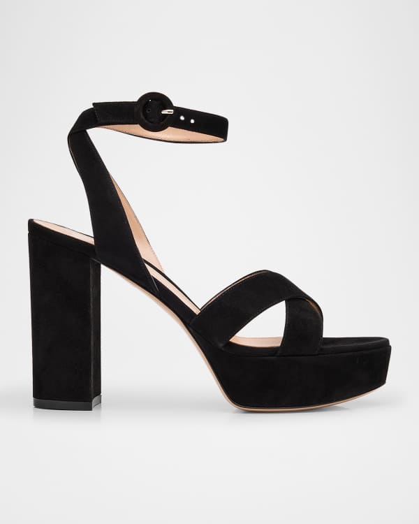 Loewe★素敵！Black Leather Platform Wedge Sandals LOEWE Black Leather Strappy Wedge GATE Platform Espadrille