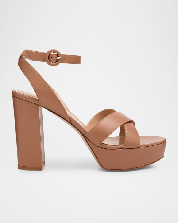 Rene Caovilla Metallic Leather Strass Snake Ankle Wrap Sandals
