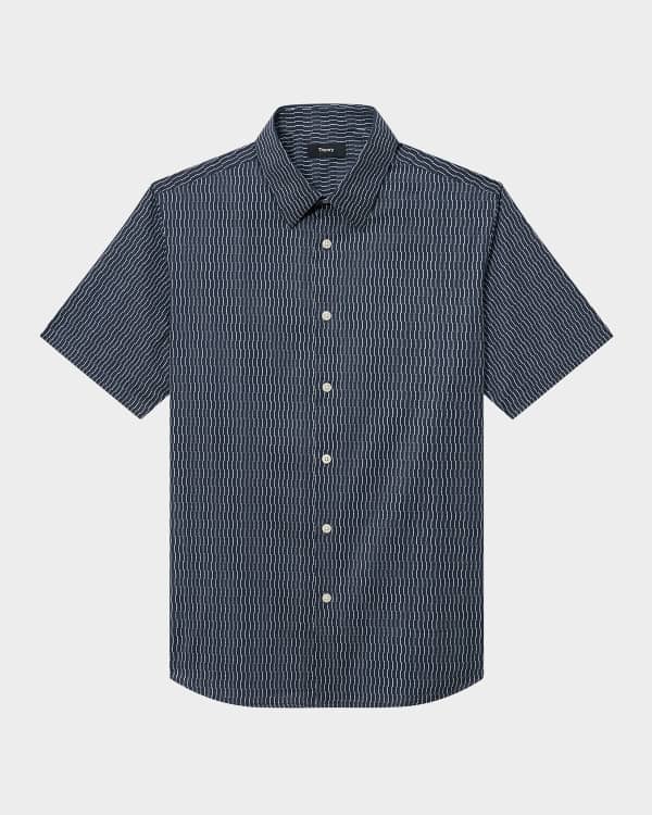 Emporio Armani Men's Linen Short-Sleeve Sport Shirt | Neiman