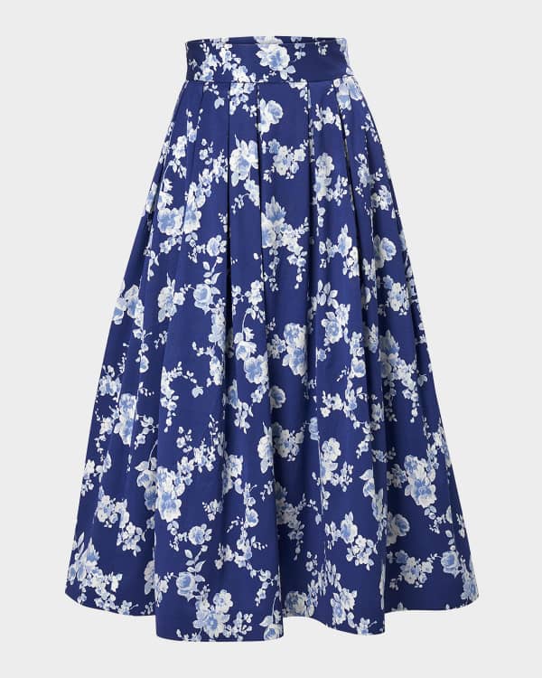 スカート BOTTEGA VENETA POPLIN ROUND SKIRT BOTTEGA VENETA Layered pleated cotton-poplin midi skirt