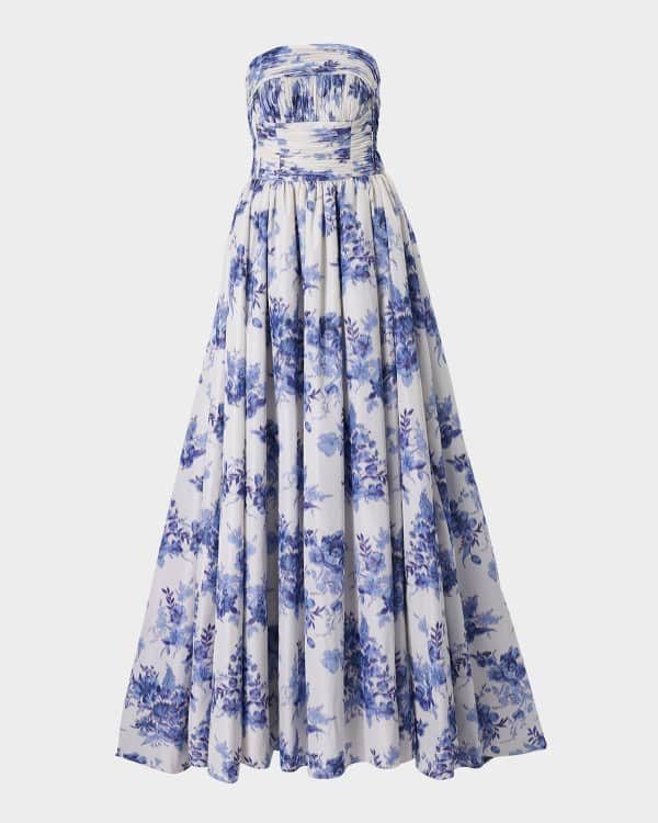 Carolina Herrera Butterfly Embellished Strapless Column Gown