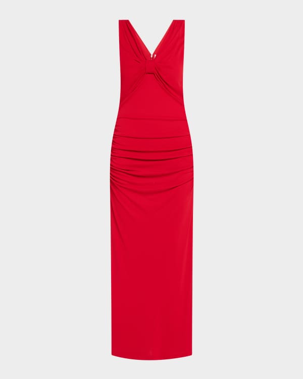 Floral Embroidered Lace Sleeveless Trumpet Midi Dress