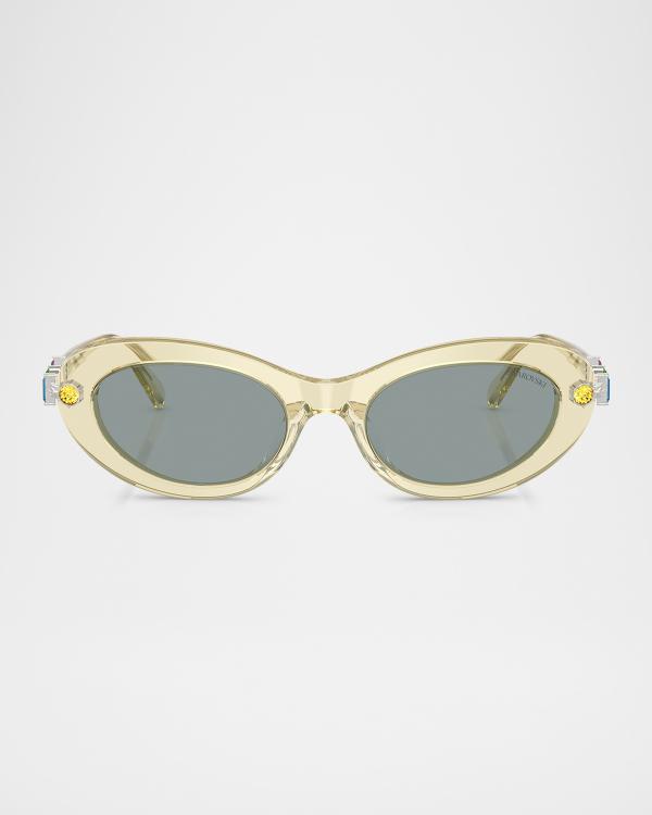 Swarovski round crystal embellished sunglasses Swarovski Eyewear crystal-embellished Oversize Sunglasses  main image 2