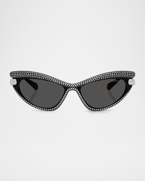 Swarovski constella crystal embellished cat eye sunglasses in silver Sunglasses, Cat-eye shape, Silver tone | Swarovski main image 4