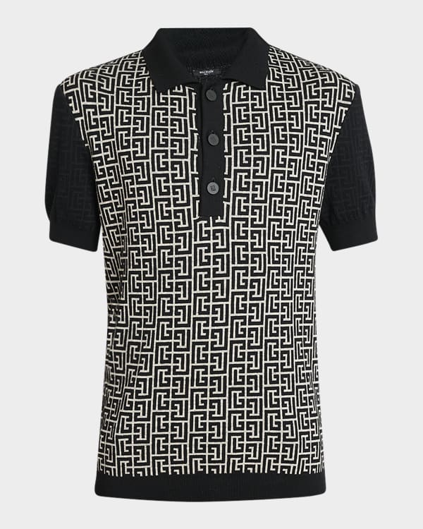 Valentino Garavani Men's VLogo Chain Bicolor Polo Shirt