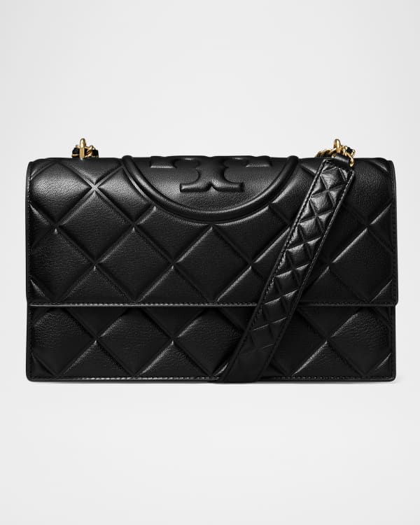 ★Tory Burch★ TODS 25SS Women's Leather Shoulder Bag Black T Monogram Shoulder Bag: Women's Designer Shoulder Bags