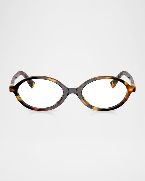 Miu Miu Transparent Acetate Rectangle Glasses | Neiman Marcus
