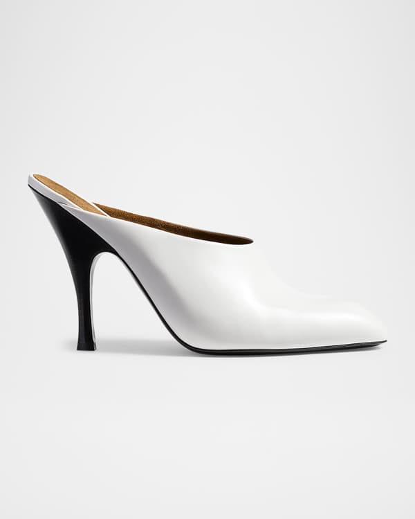Khaite Rowan Crinkle Leather Knot Mules | Neiman Marcus