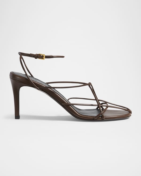 Gianvito Rossi 105mm Metallic Jewel Buckle-Trio Sandals