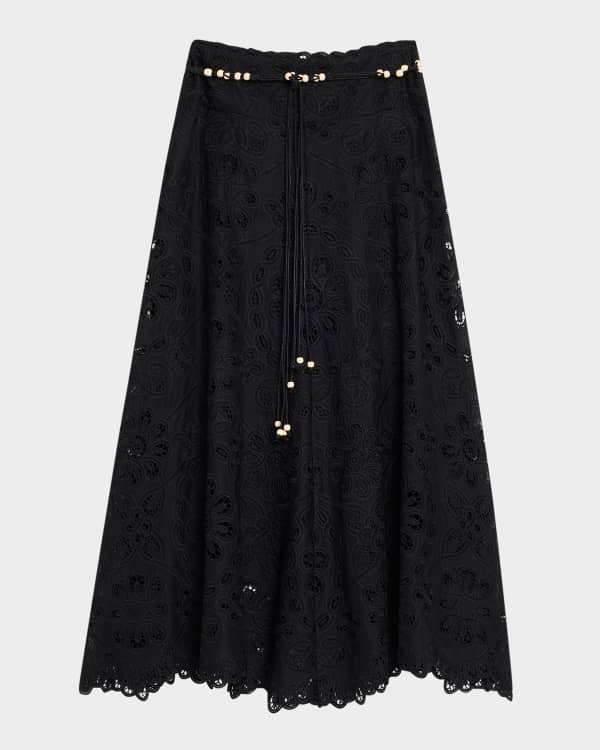 ミニスカート ZIMMERMANN Women Mini Skirts 4248SSS251BLK Black Mini skirt with lace, Black - Sisley