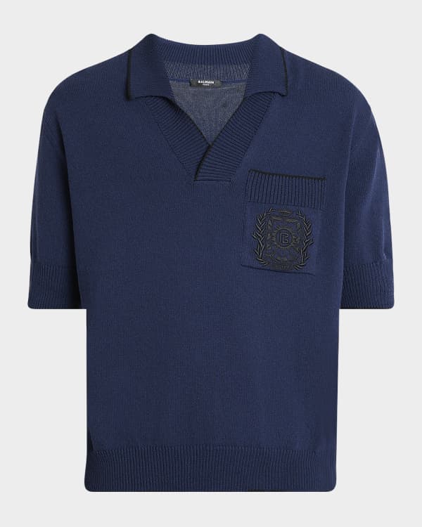 Valentino Garavani Men's VLogo Chain Bicolor Polo Shirt